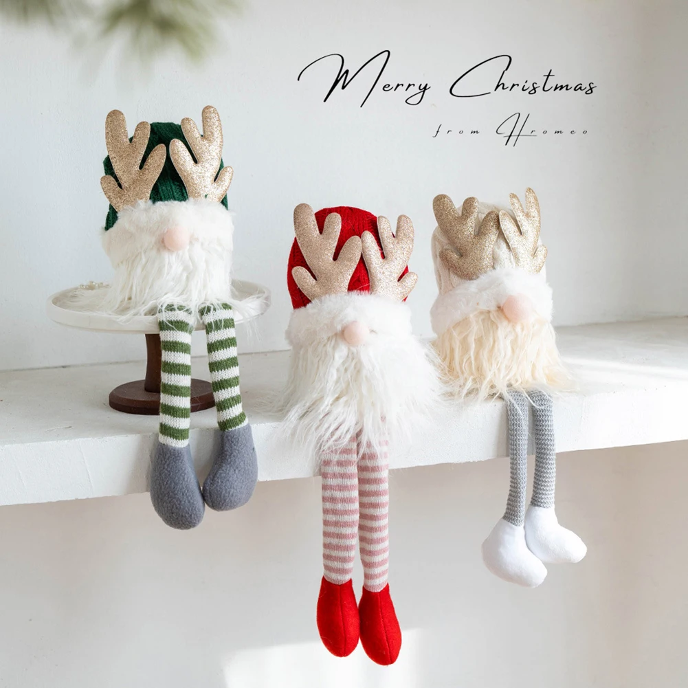 Santa Claus Woolen No Face Dolls Christmas Ornaments For Home New Year Gifts Christmas Elf Doll Decoration