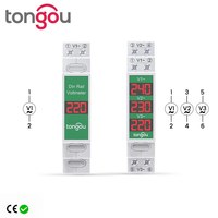 Din Rail Mount Single Three Phase Voltage Meter Ac 80-500V Mini Modular Voltmeter Gauge Indicator LED Digital Display Detector