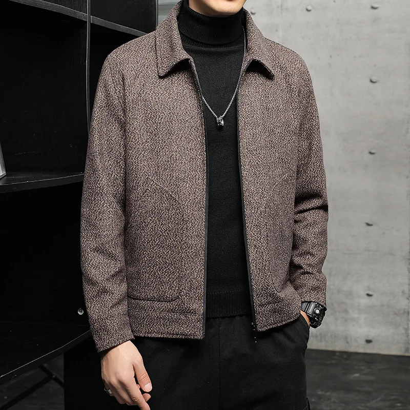 

Spring And Autumn New Jackets Trendy Casual Woolen Clothes Casual Versatile Light Mature Style Men's Jacket