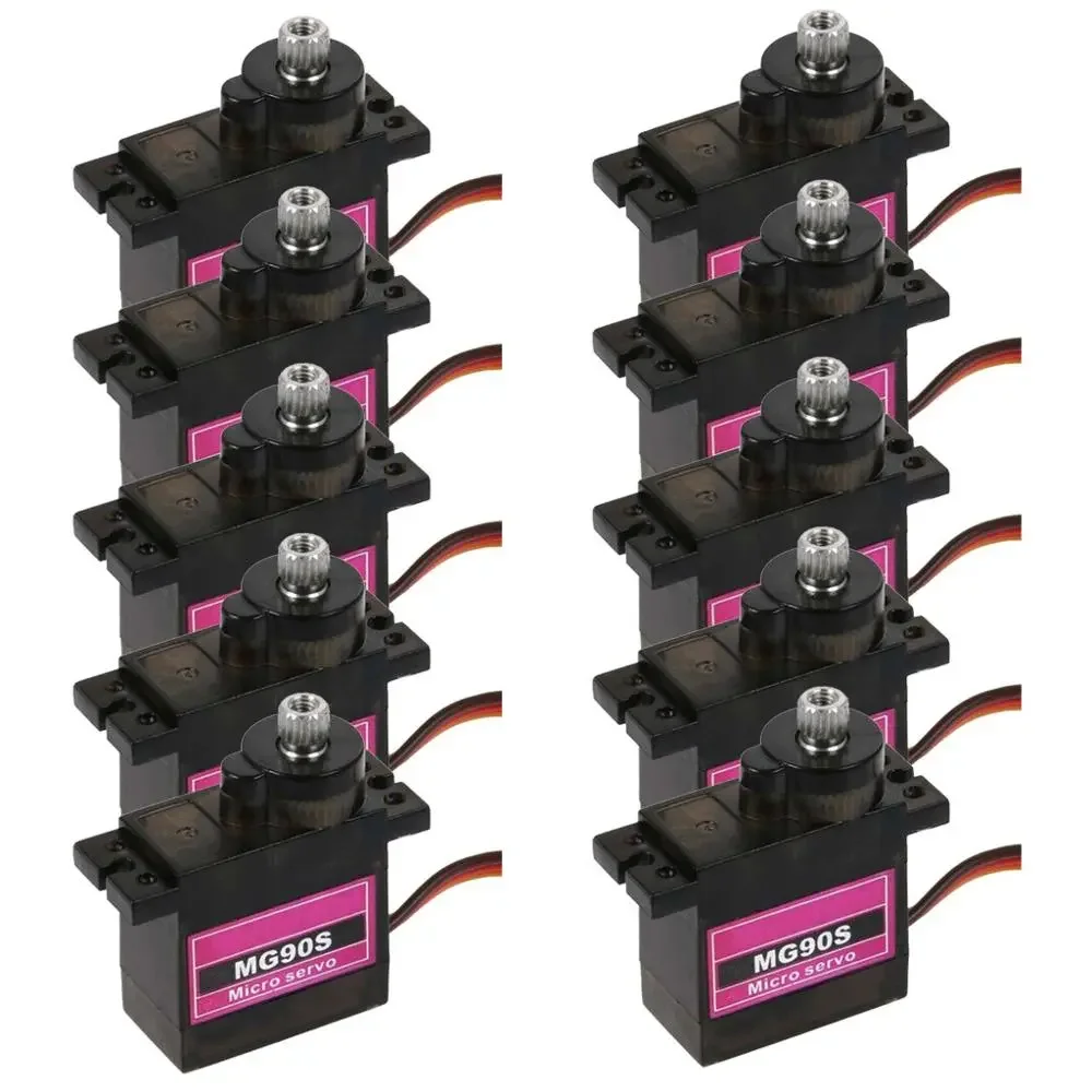 10/5 PCs MG90S Micro Metal Gear High Speed 9g Servo for RC Plane Helicopter Boat Car 4.8V- 6V Car Boat Kids toy Accessory New