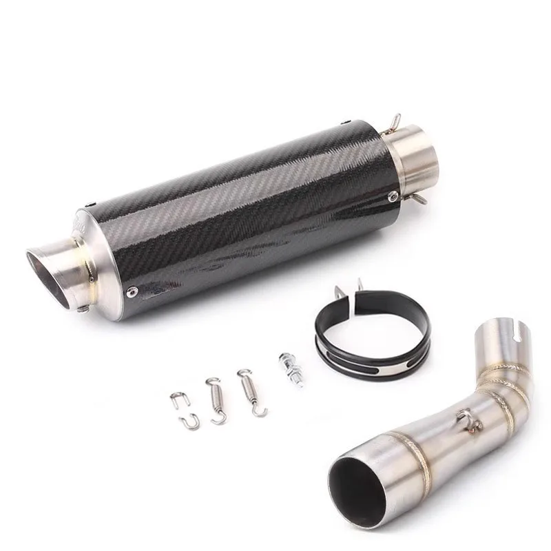 

For Benelli Leoncino 250 502C TRK502C TRK251 Escape Motorcycle Exhaust System Middie Link Pipe With Slip-On Carbon Muffler Tips