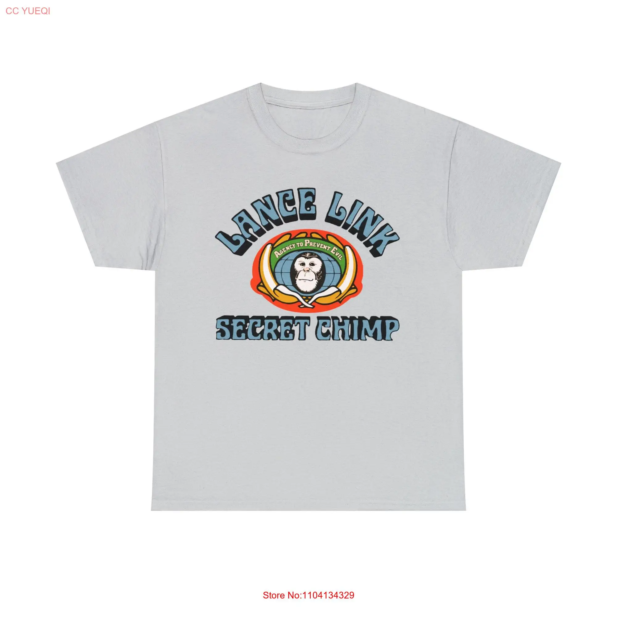 Lance Link Secret Chimp Heavy Cotton T Shirt long or short sleeves