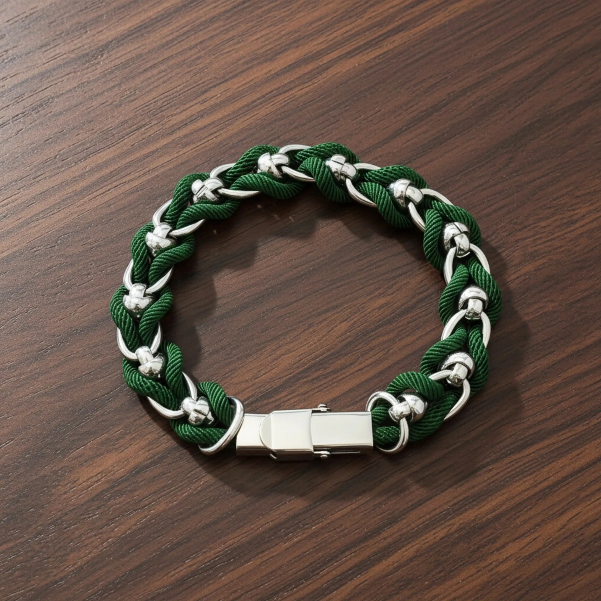 Milan Men'S Fashion - Bracciale Intrecciato a Mano in Acciaio