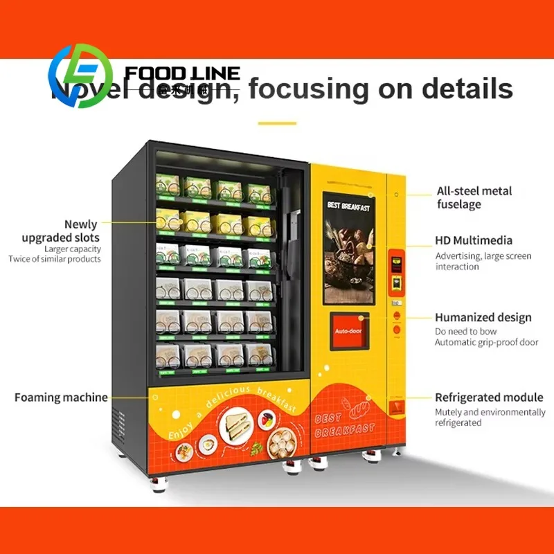 Factory Customized Intelligent Hot Foods Vending Machine for Breakfast Food Factory Direct Sale