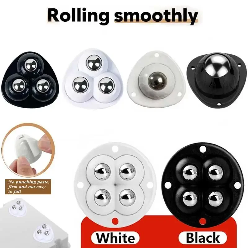 4/12/20Pcs Wheels Stainless Steel Self Adhesive Caster Mini Swivel  360 Degree Rotation Pulley Furniture Storage Box