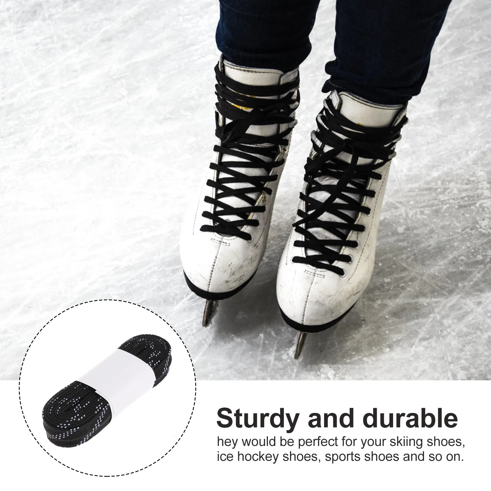 Elastic Shoelaces Hockey Pucks Sneakers Black Shoes Men's Casual Ties All-Match Dress and Women