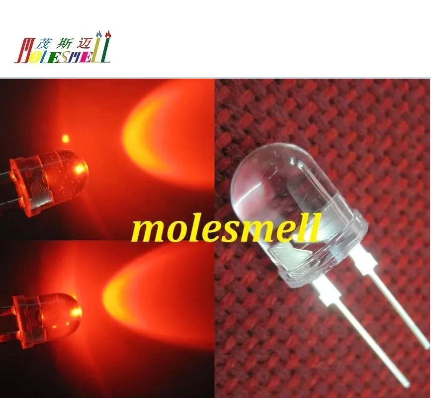 250pcs 10mm 0.5w Water Clear Red Yellow Blue Green White LED Super Bright Light Lamp Diodes Bulb