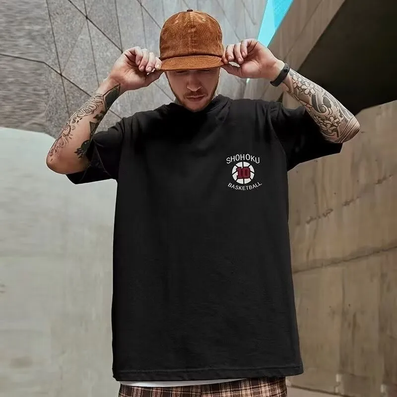 Camiseta Oversize para Hombre, Talla 8XL, Moda Americana, Estampado de Baloncesto Número Diez, Manga Corta, Cuello Redondo, Pareja 3