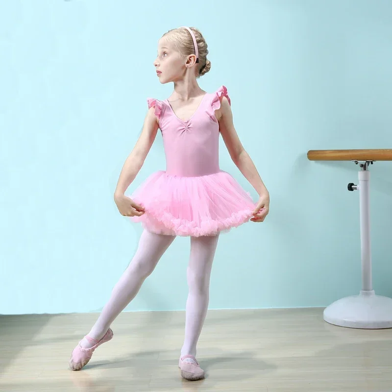 فستان باليه توتو للفتيات بدون أكمام ملابس راقصة الباليه للفتيات ثياب الجمباز ملابس الرقص فستان ممارسة الباليه الاحترافي