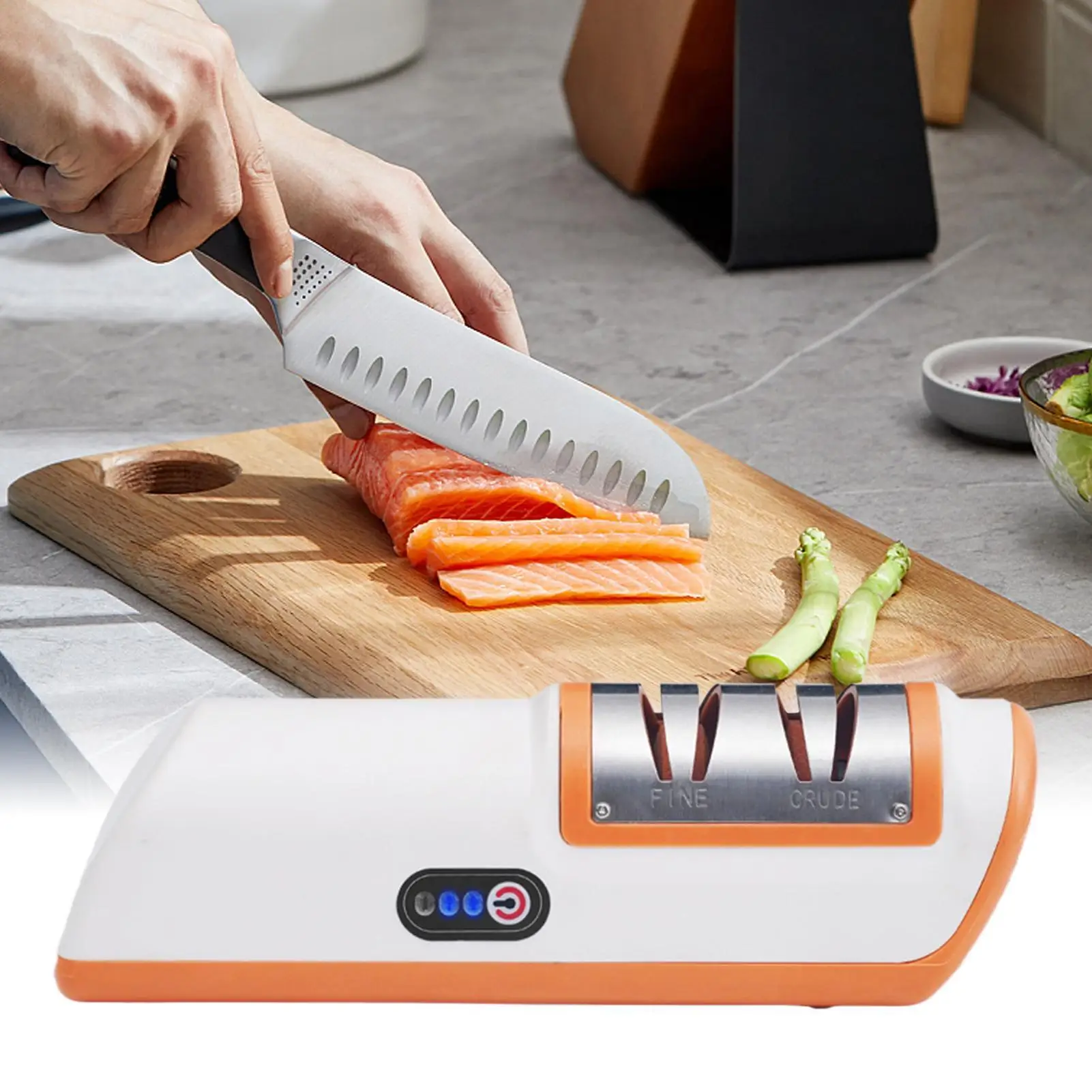 

Cutter Sharpener 3-Stage Scissor Grinder Automatic USB Charging Electrical Cutter Sharpener For Polishing Razor Kitchen Work