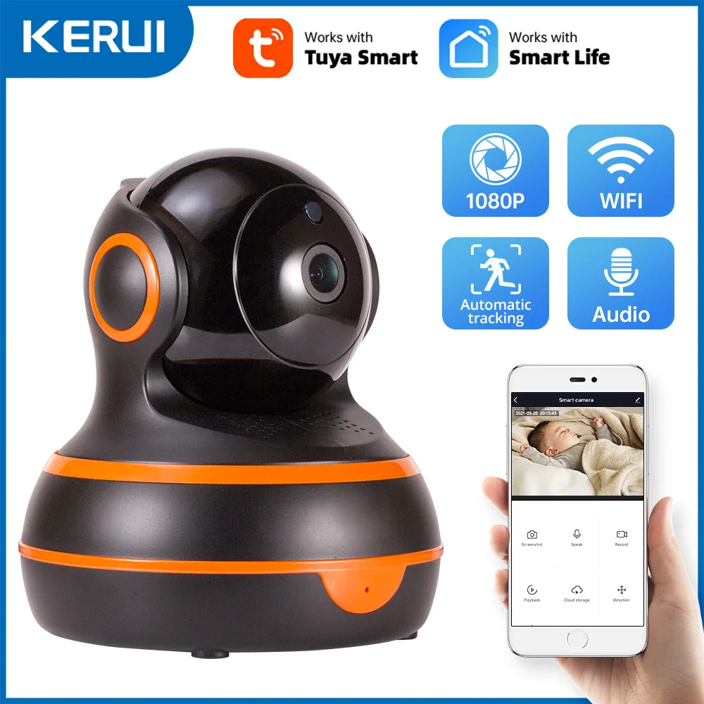 

KERUI Tuya Smart 1080P 2MP HD PTZ WIFI IP Camera Indoor Home Security CCTV Surveillance Video Camera