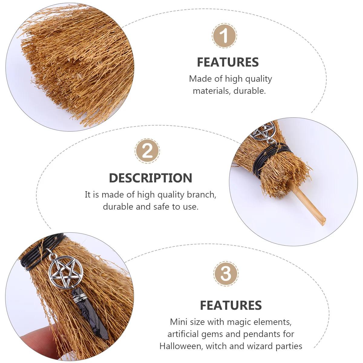 

1Pcs Witch Broom Halloween Pendant Plastic Party Ornament Hanging Decoration Festival Witch Broom Halloween Pendant