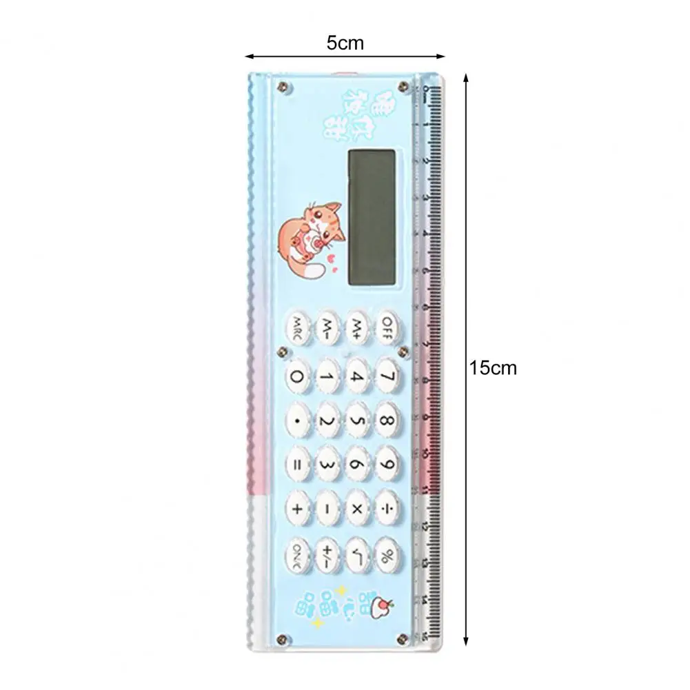 Calculadora de regla multifuncional 2 en 1, báscula de 15cm, 8 dígitos, portátil, funciona con batería, pantalla LCD, suministros de oficina
