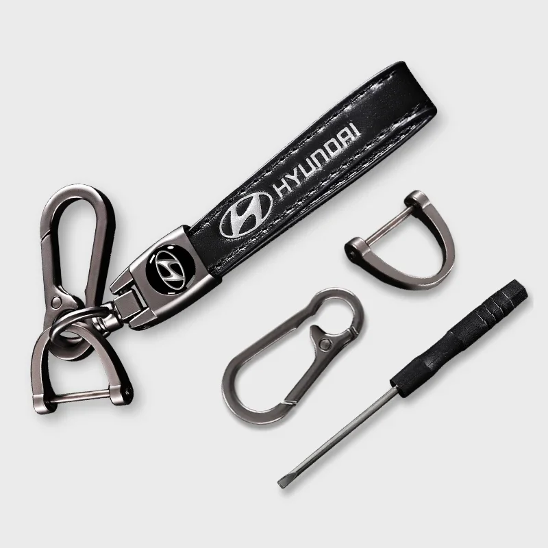 سلسلة مفاتيح سيارة معدنية لشركة هيونداي إلنترا واجون أكسنت أيونيك i20 i30 كريتا الجلود حلقة رئيسية حامل اكسسوارات السيارات هدية الرجال النساء #5