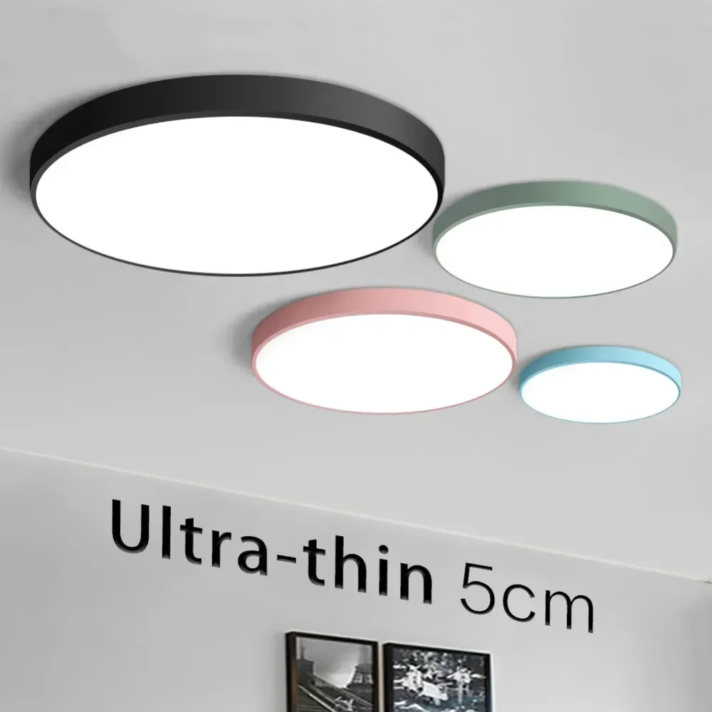 Ultra-thin 5CM LED Mordern Simple Ceiling Light Lamp Black White Round Square for Living Room Bedroom Foyer Dinning Room