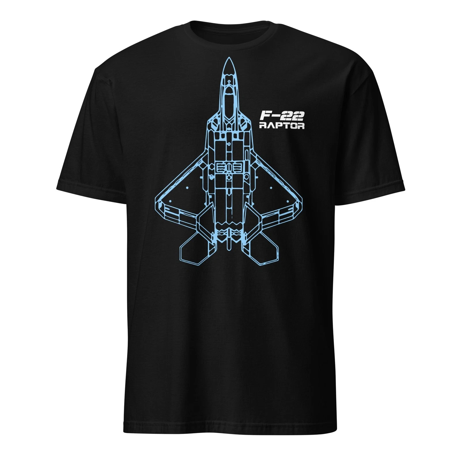 F-22 Raptor Blueprint T-Shirt Military Jet Fighter Aircraft Aviation Tee