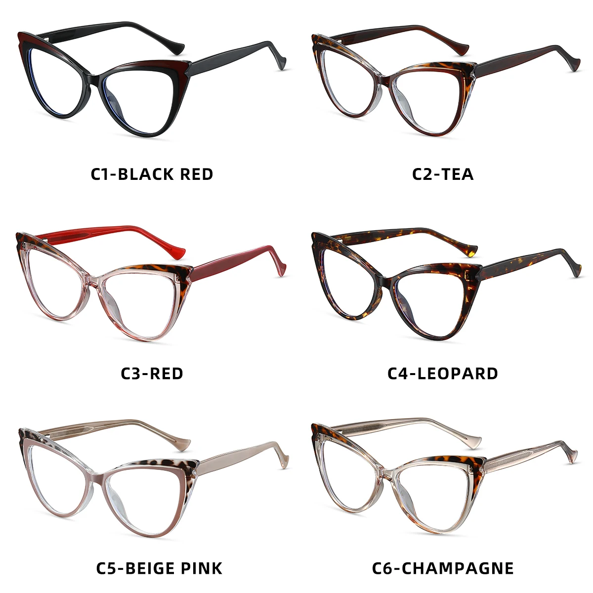 JMISUS Occhiali da vista a farfalla fatti a mano in acetato Occhiali da vista quadrati da donna Occhiali da sole fotocromatici per miopia