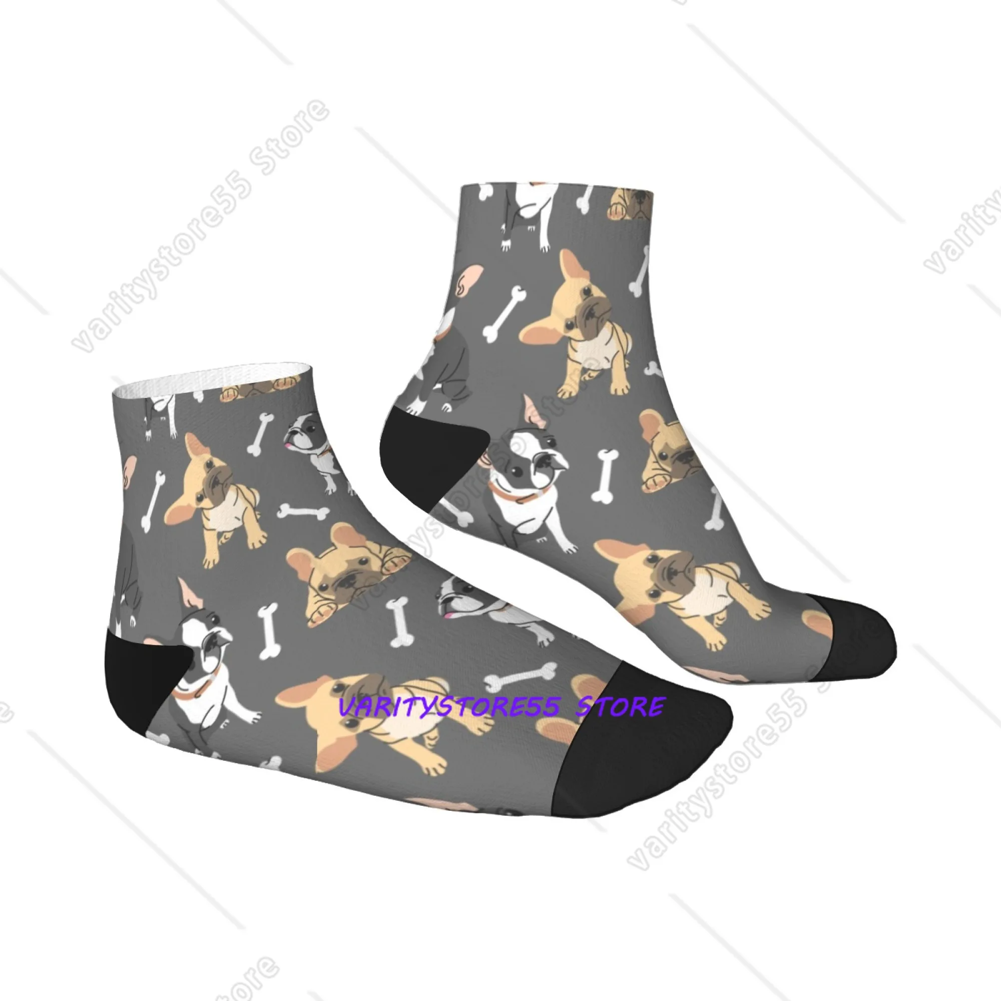 

Cute Cartoon Bulldog Happy Socks Harajuku Hip Hop Trend Crew Socks Soft Comfortable Casual Sports Socks Novelty Funny Gift