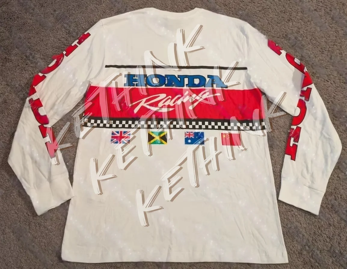 

Быстросохнущий мотоциклетный трикотаж Honda, дышащая рубашка с длинными рукавами для езды на велосипеде Y2K и горы, удобное повседневное снаряжение