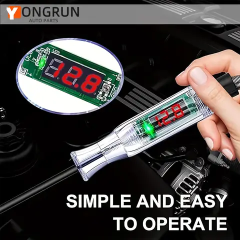 12v 36v 48v Automotive Truck Dc Voltage Test Pen Spring Wire Long Probe Pen Circuit Tester Automotive Test Lamp Circuit Tester