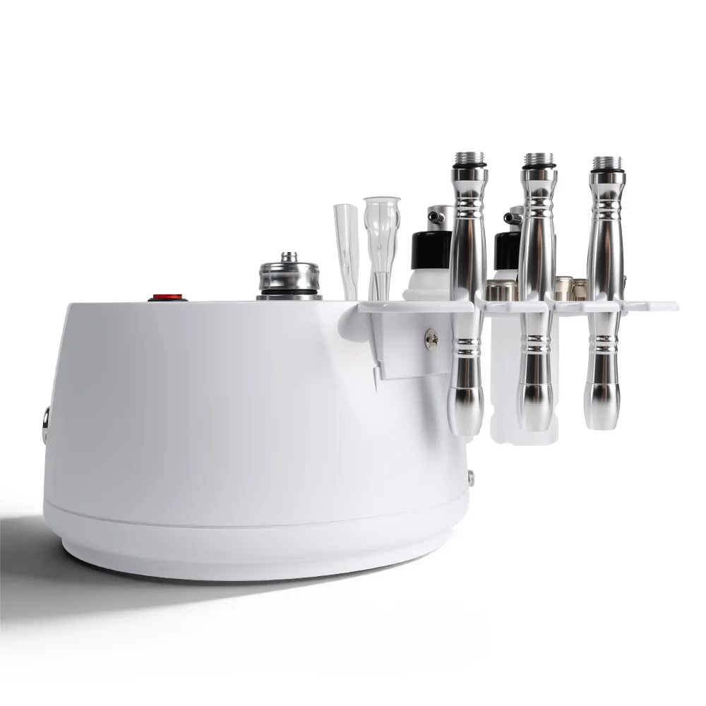 Professional 3 in 1 Diamond Dermabrasion Machine featuring Diamond Microdermabrasion, Spray Bottle Hydration, and Vacuum Glass Tube Therapy for skin resurfacing, pore cleansing, blackhead removal, and facial rejuvenation. Ideal for beauty salons, spas, and aesthetic clinics. 3 in 1 Diamond Dermabrasion Machine