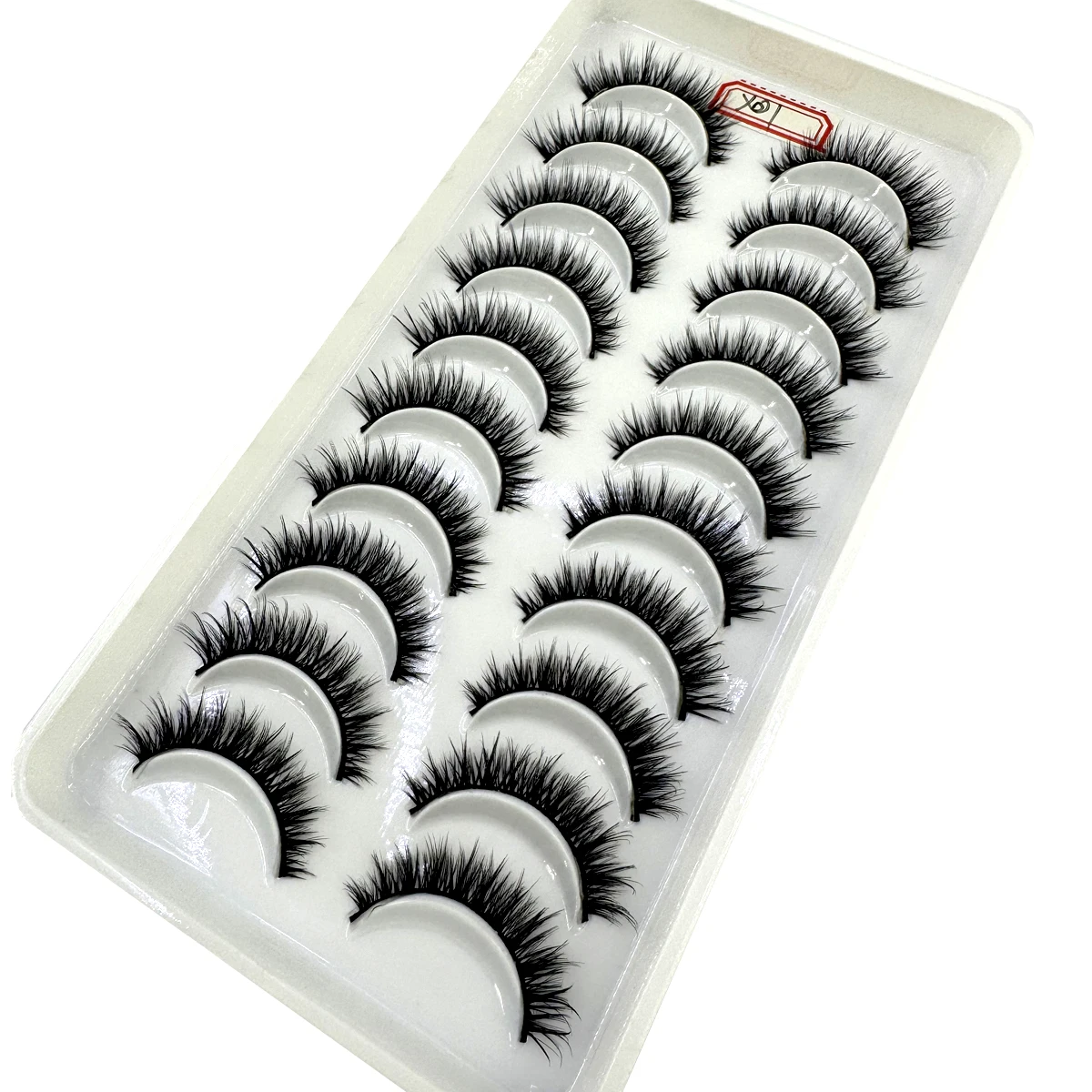 10 คู่ 3D Mink Lashes ธรรมชาติดู Fluffy Cat Eye Wispy Eyelashes Manga Lashes Winged End Eye ยาวปลอมขนตาแต่งหน้า