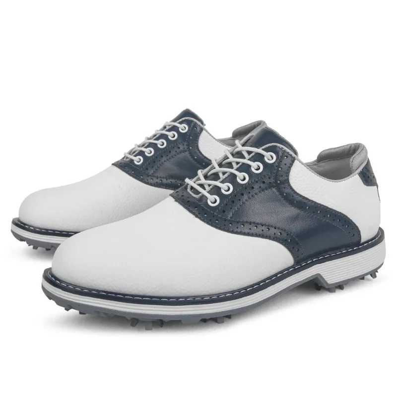 Sepatu Golf pria, sepatu latihan Golf anti air Non-Slip, sneaker paku ringan tahan aus, sepatu latihan Golf luar ruangan