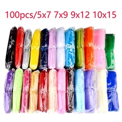100pcs/lot Wholesale Organza Bags 5*7 Drawable Wedding Packaging Gift Bag Party Jewelry Bags Pouches
