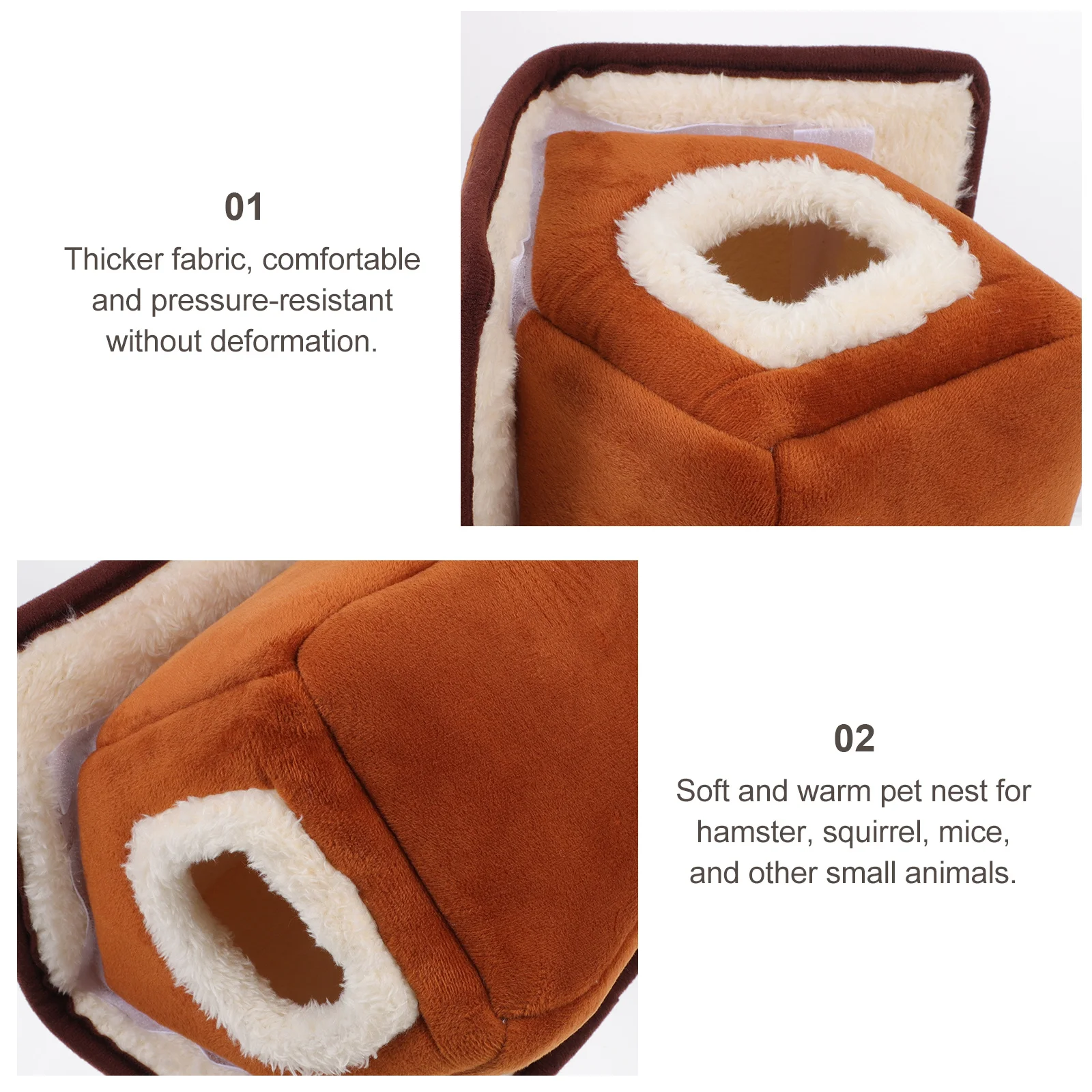

1pc Pet Nest For Hamster Small Animals Warm Thickened Bed House Cozy Rest Spot Winter Shelter Pet Warm House Hamster Cave