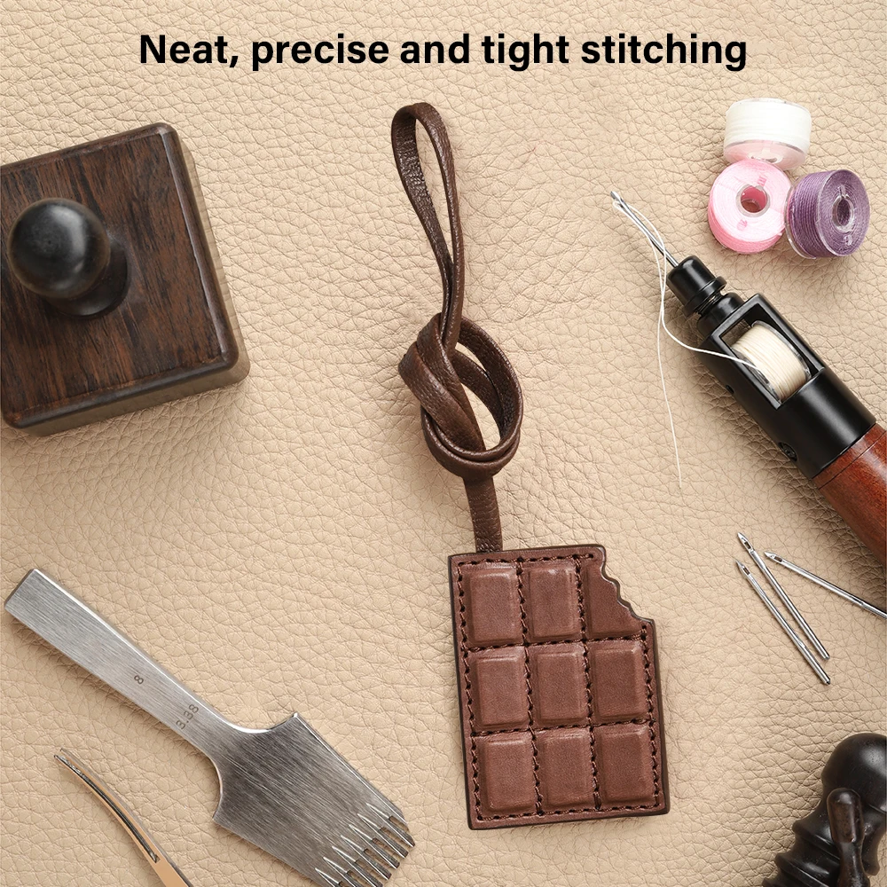 CRAZYSMITH Schokoladen-Taschenanhänger aus echtem Leder, italienisches vollnarbiges pflanzlich gegerbtes Rindsleder, luxuriöser Taschen-Charm für Handtaschen für LV, süßes Accessoire, Deko, Geschenk – Detail 6