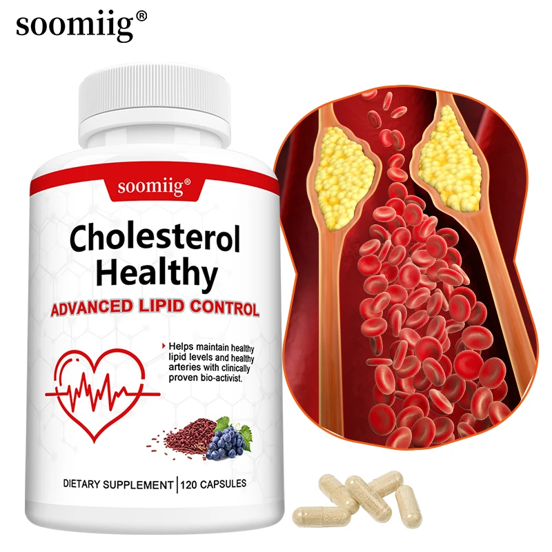 Cholesterin-Gesundheitsergänzungsmittel – senkt LDL und Triglyceride, unterstützt gesunde Cholesterinspiegel, natürliche Herzgesundheitskapseln