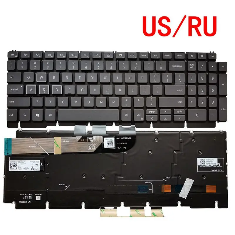 Imagem -02 - Rgb Red Backlit para Dell Edição Ryzen Teclado para Notebook Dell G15 5515 5520 5510 5511 0r2gpd 0thg34 0dkdxh Novo us