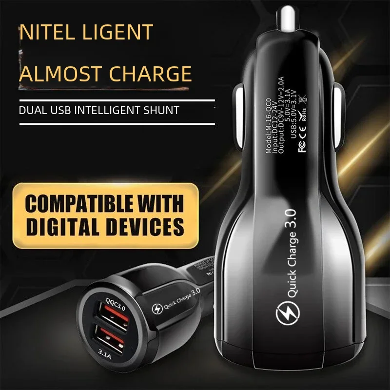 USB Car Charger For Mobile Phone Tablet Quick Charge 4.0 3.0 3.1A Fast Charger Car-Charger Dual USB Phone Charger Adapter in Car