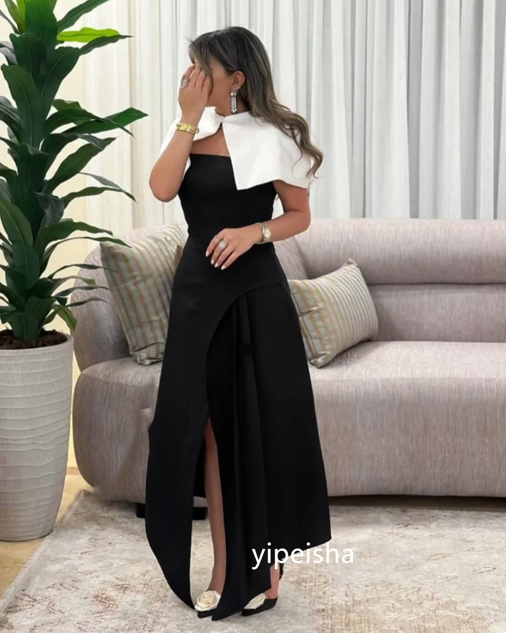 Customized Matching Jersey A-line High Collar Midi Dresses Prom Dresses Classic Exquisite Modern Style Pastrol Unisex Chinese St