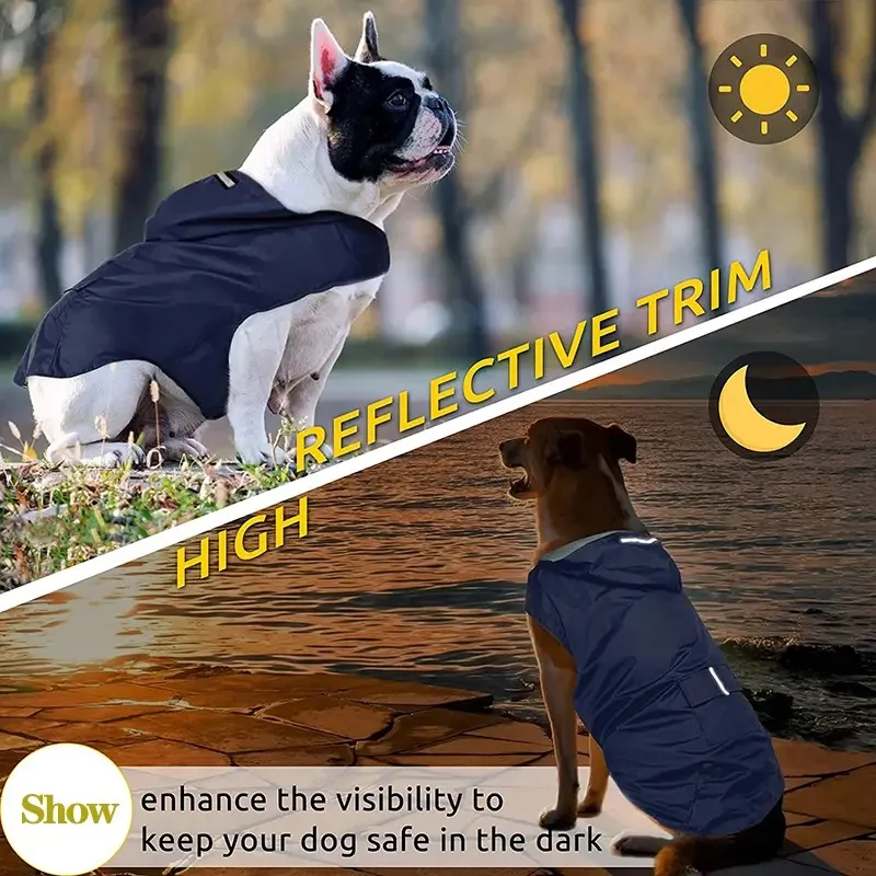 Big dog raincoat reflective waterproof windproof hooded raincoat large dog clothing outdoor raincoat  dog clothing jacket