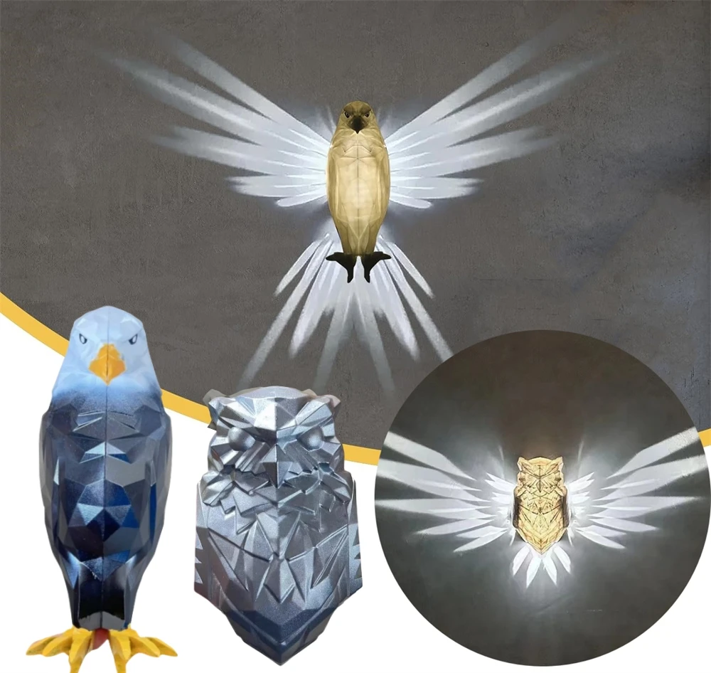 Eagle Lighting LED Wall Lamp Projector Christmas Levitating Interior Mood Light Animal Bird Lighting Idea Goods