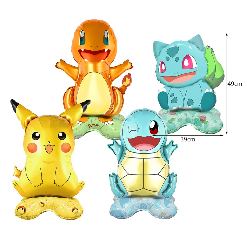 Pikachu Geburtstagsparty Dekoration Hintergrund-Banner für Kinder Aluminiumfolie Latexballons Einweggeschirr Kindergeschenk