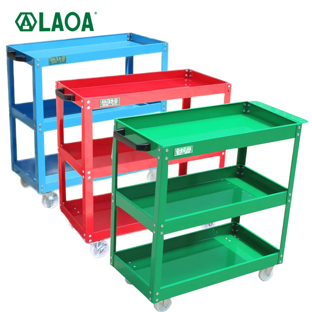 LAOA Three-Layer Maintenance Tool Cart Car Maintenance Drawer Multifunctional Parts Tool Cabinet Parts Workshop Tools