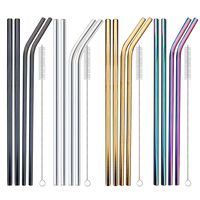 4Pcs Stainless Steel Straw with Cleaning Brush Replacement Straw Drinking Straws for Stanley 40oz Cup Accessories