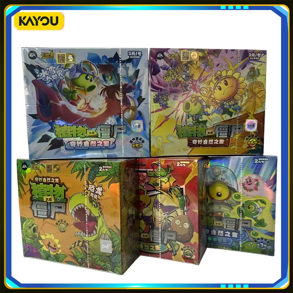 KAYOU Plants Vs Zombies Wonderful Nature Journey Vol 1 2 3 5 6 Collectible Trading Cards Full Box Game Character Foil Cards