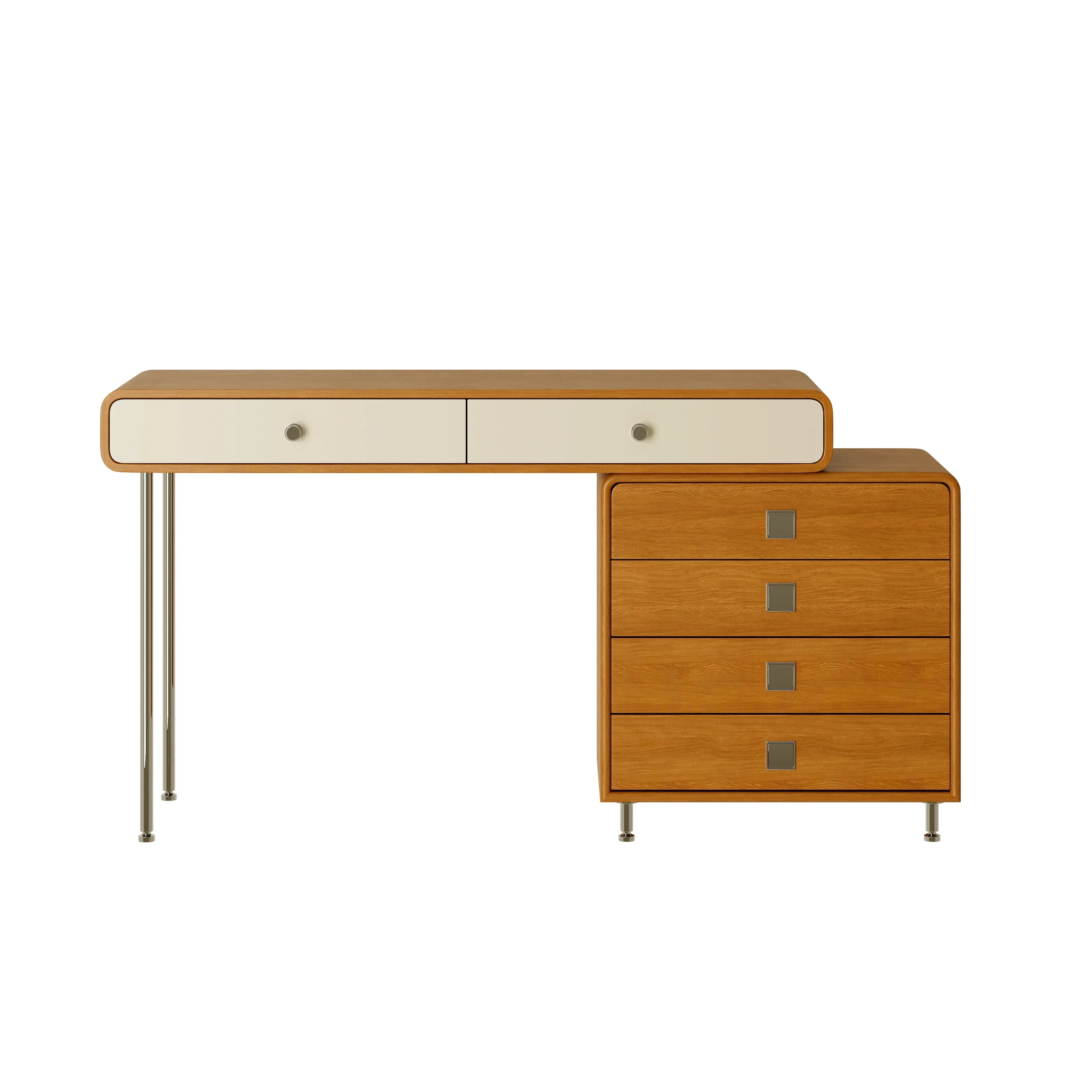 

Простой комбинированный туалетный столик из массива дерева для небольшой квартиры, спальни, с местом для хранения, для макияжа