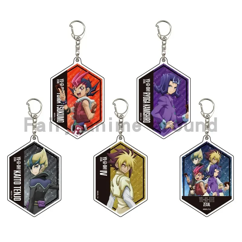 Game Yu-Gi-Oh! ZEXAL Keychain Doll Anime YuGiOh Tsukumo Yuma Kamishiro Ryoga Acrylic Keyring Pendant for Gift