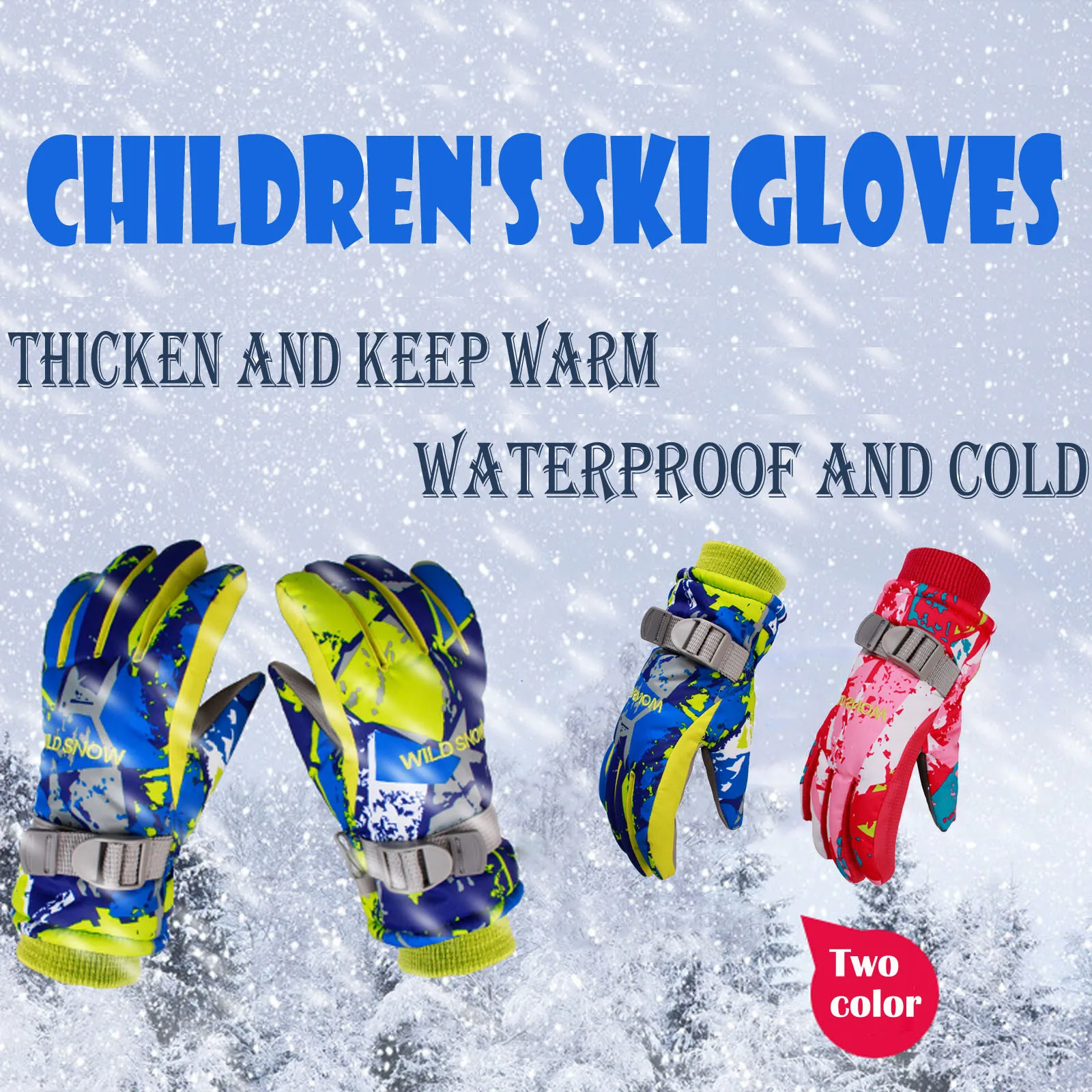 

Детские перчатки для сноуборда для мальчиков и девочек, зимние водонепроницаемые ветрозащитные удобные мягкие теплые дышащие лыжные зимние перчатки