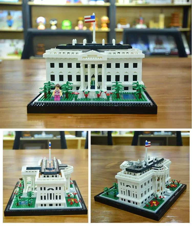 balody Capitol City Construction White House Micro Building Blocks US Mini Architecture Adult Children Toys Assemble Bricks