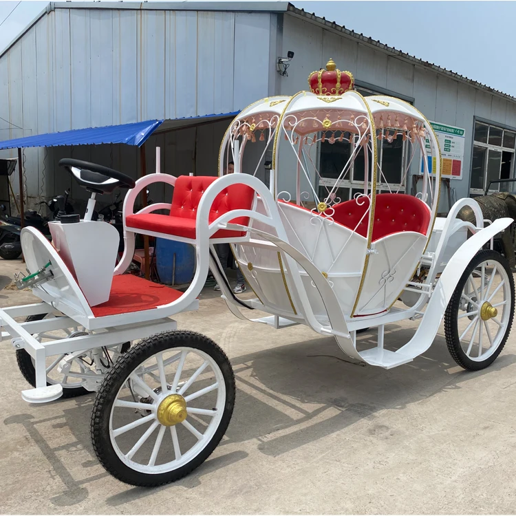 Electric Horse Carriage Wagon Bridal for Sale White Wedding Cinderella Horse Marathon Carts Dutch Special Transportation