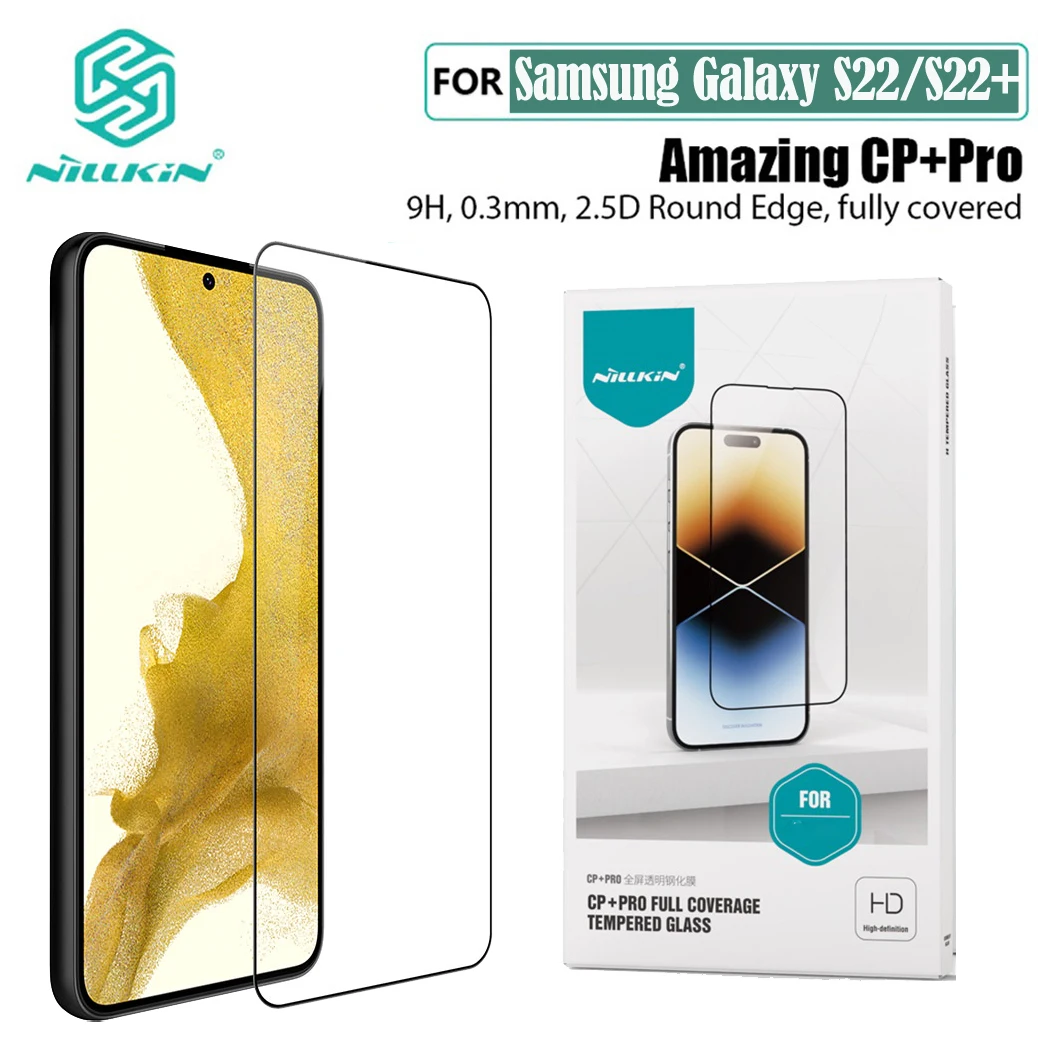 For Samsung Galaxy S22 Tempered Glass Nillkin CP+PRO Anti-Explosion Full Glue Full Screen Protector For Samsung Galaxy S22+ Plus