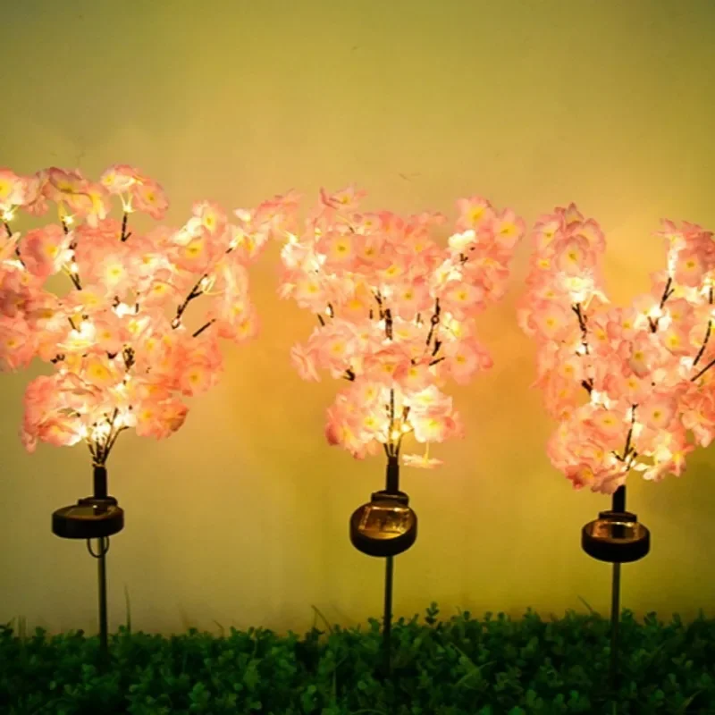 Outdoor Solar Lights Waterproof Hydrangea GardenStake Lights Realistic LED Flowers Powered Decorative GroundSolar Flower Lights