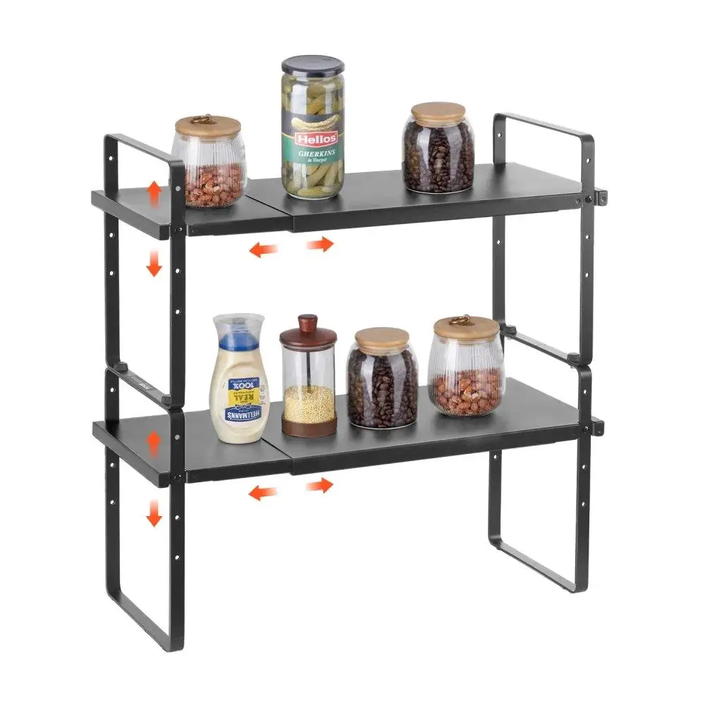 

Steel 2Tier Cabinet Organizer Storage Shelf Counter Kitchen Rack