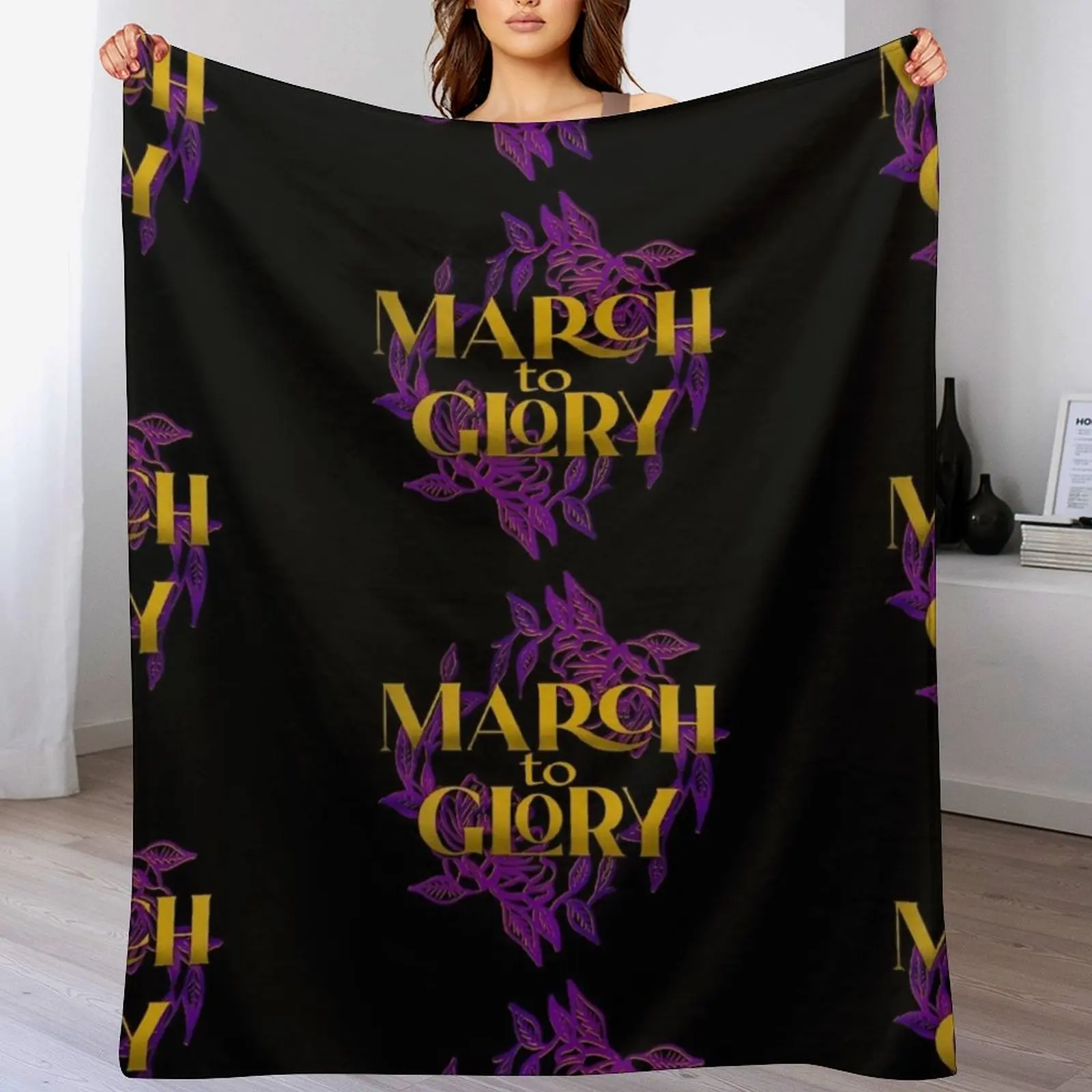 March to Glory with Lotus Throw Blanket Plush Luxury St blankets and throws wednesday Blankets