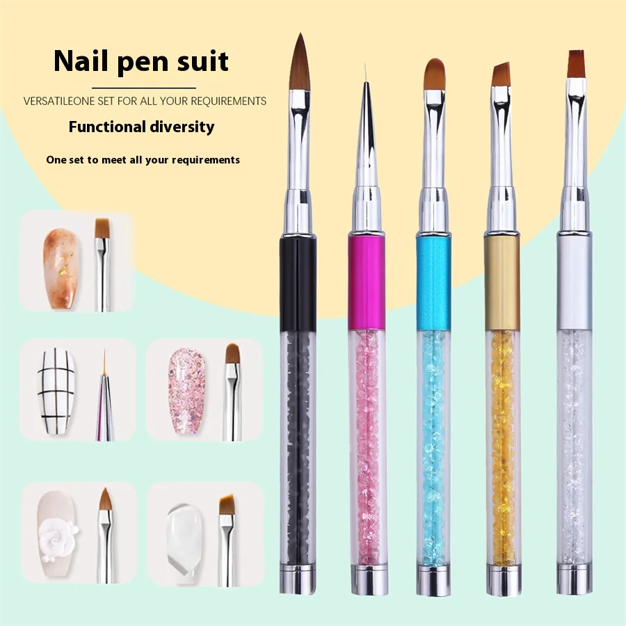 1 Stück, Nagelstift, Phototherapie-Stift, Farbstift, 5 Farben, französische Nagelbürste, Bürsten, Phototherapie-Gel, Verlängerungsgel, Malerei